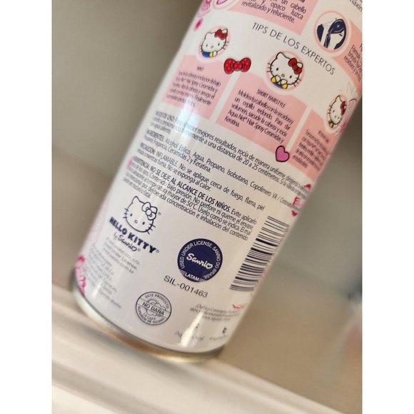 Hello Kitty Aqua Net Hair Spray CERAMIDAS Y KERATINA 316 Ml Special Edition NEW - Picture 6 of 6